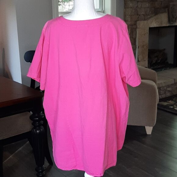 Only Necessities Pink Casual Button Down Short Sleeve Shirt - Picture 3 of 6